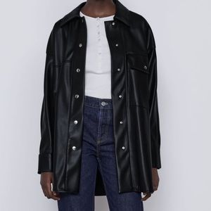 SOLD ZARA Faux Leather Overshirt Jacket NWT